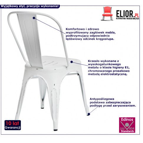 Fotografia Loftowe krzesło Kimmi 4X - białe z kategorii Strona główna