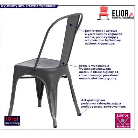 Fotografia Loftowe krzesło Maye 4X - szare z kategorii Strona główna