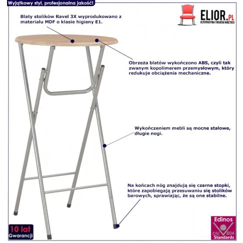 Komplet 4 dębowych stolików Ravel 3X 