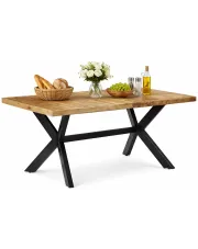 Stół do jadalni z mango jasnobrązowy  - Glefro 3X jasnobrązowy w sklepie Edinos.pl