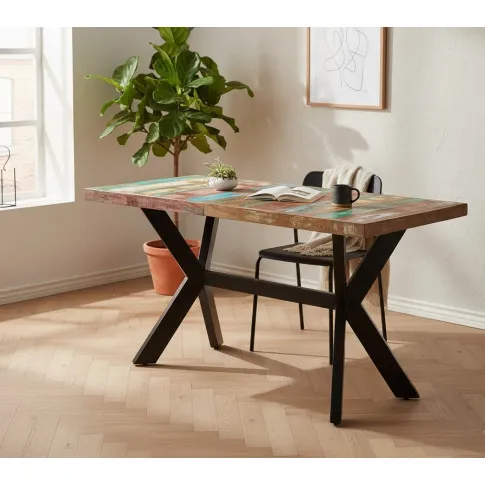 Fotografia Wielokolorowy stół z drewna odzyskanego – Glefro 3X z kategorii Stoły