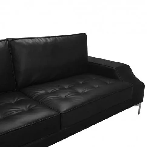Szczegółowe zdjęcie nr 8 produktu vidaXL Sofa w kształcie L, skóra sztuczna, czarna, XXL, 326x163x83 cm