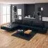 Zdjęcie produktu vidaXL Sofa w kształcie L, skóra sztuczna, czarna, XXL, 326x163x83 cm.