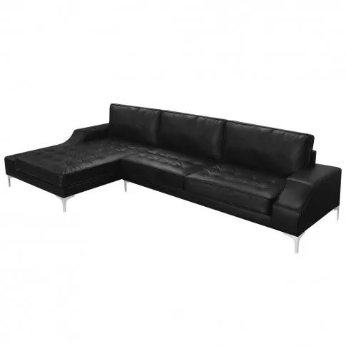 Fotografia vidaXL Sofa w kształcie L, skóra sztuczna, czarna, XXL, 326x163x83 cm z kategorii Wypoczynki
