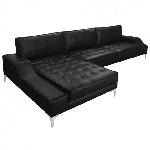 Szczegółowe zdjęcie nr 6 produktu vidaXL Sofa w kształcie L, skóra sztuczna, czarna, XXL, 326x163x83 cm