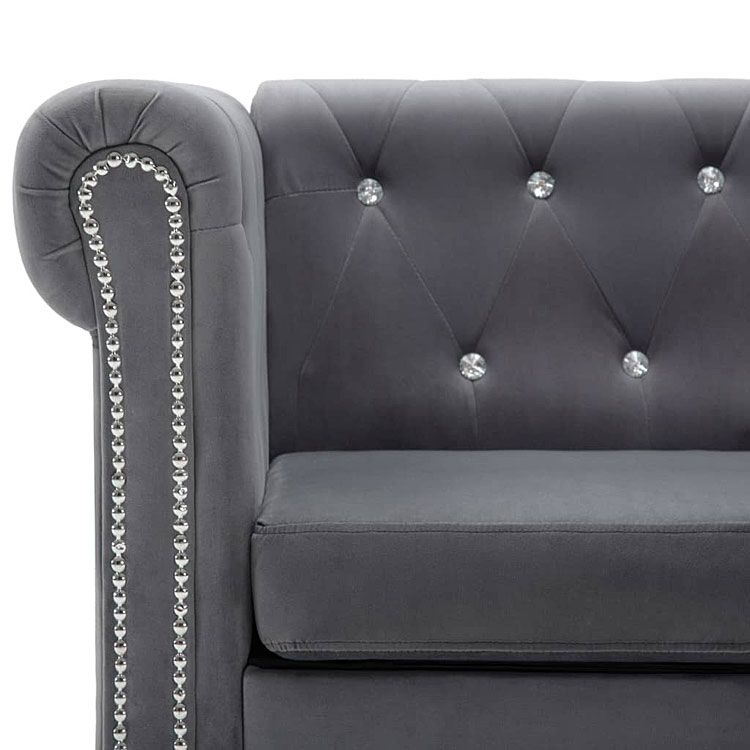 Nowoczesna sofa w stylu glamour Charlotte szara