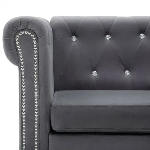 Szczegółowe zdjęcie nr 5 produktu Zestaw wypoczynkowy w stylu glamour Xavier - Szary