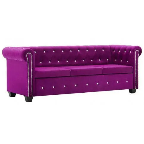 Zdjęcie zestaw wypoczynkowy w stylu glamour Xavier - Purpurowy | Edinos.pl