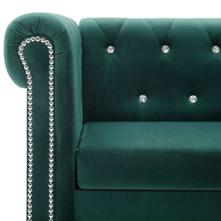 Nowoczesna elegancka sofa w stylu glamour Charlotte zielona