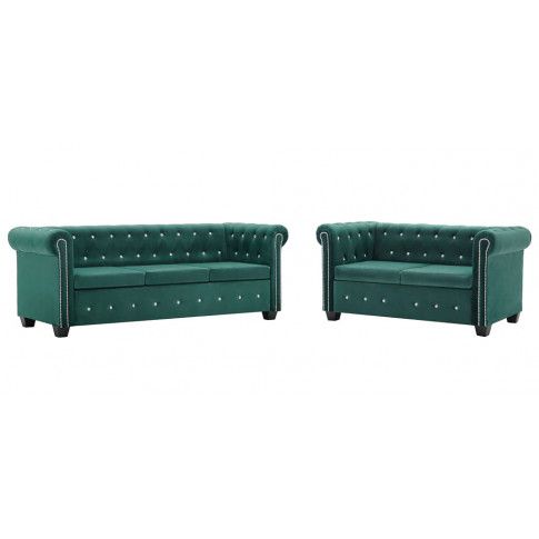 Zdjęcie produktu Zestaw wypoczynkowy w stylu glamour Charlotte - Zielony.