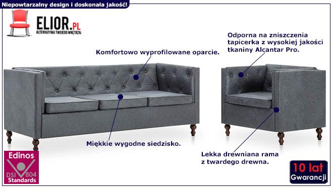 Zestaw wypoczynkowy sofa i fotel James 2X