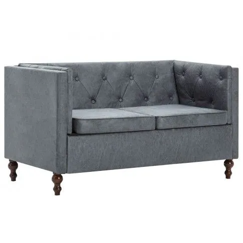 Szczegółowe zdjęcie nr 4 produktu Zestaw wypoczynkowy w stylu chesterfield Ikseros 4X - Szary