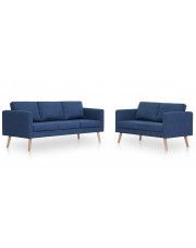 Komplet 2 sof wypoczynkowych Bailey - Niebieski w sklepie Edinos.pl