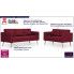 Fotografia Komplet 2 sof wypoczynkowych Bailey - Czerwony z kategorii Zestawy wypoczynkowe 