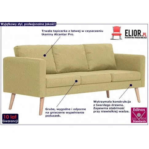 Fotografia Trzyosobowa zielona kanapa - Imex 3X z kategorii Kanapy i sofy