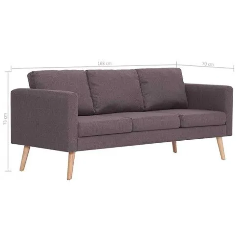 Szczegółowe zdjęcie nr 5 produktu Trzyosobowa kanapa w kolorze taupe - Imex 3X