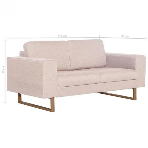 Szczegółowe zdjęcie nr 5 produktu Elegancka dwuosobowa sofa Ladi 2X - kremowa