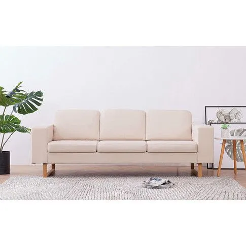Szczegółowe zdjęcie nr 9 produktu Elegancka trzyosobowa sofa Ladi 3X - kremowa