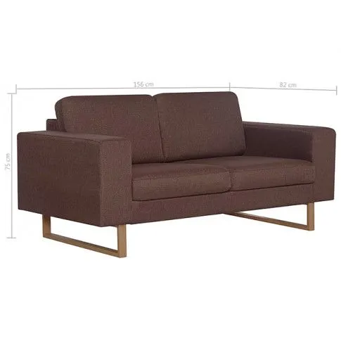 Szczegółowe zdjęcie nr 6 produktu Elegancka dwuosobowa sofa Ladi 2X - brązowa