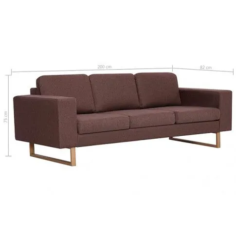 Szczegółowe zdjęcie nr 6 produktu Elegancka trzyosobowa sofa Ladi 3X - brązowa
