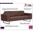 Szczegółowe zdjęcie nr 8 produktu Elegancka trzyosobowa sofa Williams 3X - brązowa