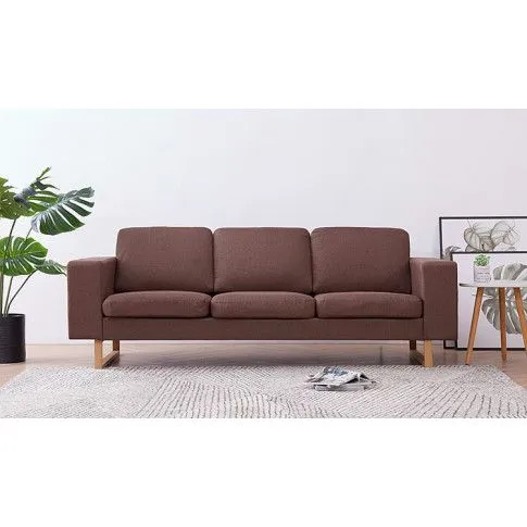 Szczegółowe zdjęcie nr 9 produktu Elegancka trzyosobowa sofa Ladi 3X - brązowa