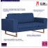 Szczegółowe zdjęcie nr 8 produktu Elegancka dwuosobowa sofa Williams 2X - niebieska