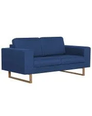 Granatowa elegancka dwuosobowa sofa - Williams 2X w sklepie Edinos.pl