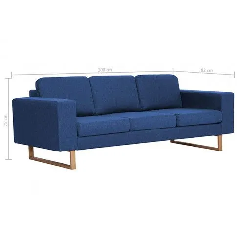 Szczegółowe zdjęcie nr 7 produktu Granatowa elegancka trzyosobowa sofa - Ladi 3X