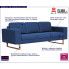 Szczegółowe zdjęcie nr 8 produktu Elegancka trzyosobowa sofa Williams 3X - niebieska