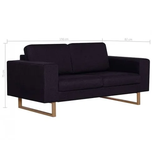 Szczegółowe zdjęcie nr 6 produktu Elegancka dwuosobowa sofa Ladi 2X - czarna
