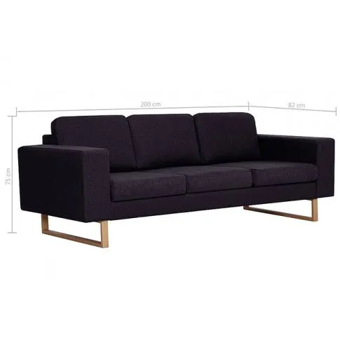 Szczegółowe zdjęcie nr 6 produktu Elegancka trzyosobowa sofa Williams 3X - czarna