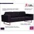 Szczegółowe zdjęcie nr 8 produktu Elegancka trzyosobowa sofa Williams 3X - czarna