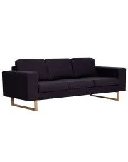 Elegancka trzyosobowa sofa Williams 3X - czarna w sklepie Edinos.pl