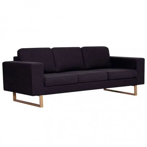 Zdjęcie produktu Elegancka trzyosobowa sofa Ladi 3X - czarna.