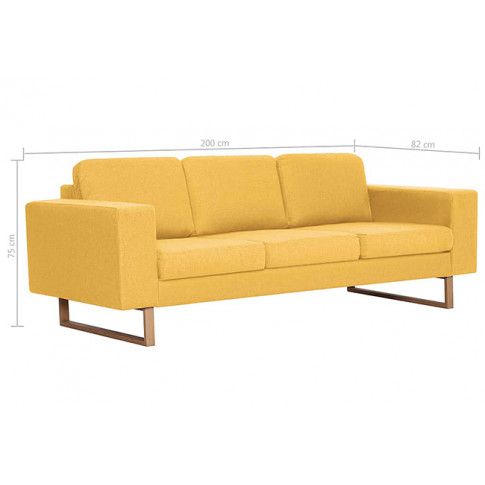 Szczegółowe zdjęcie nr 7 produktu Elegancka trzyosobowa sofa Williams 3X - żółta