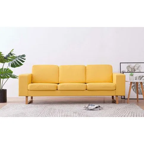 Szczegółowe zdjęcie nr 9 produktu Elegancka trzyosobowa sofa Williams 3X - żółta