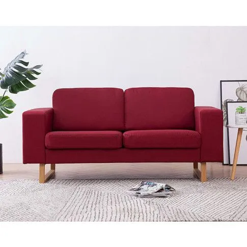 Szczegółowe zdjęcie nr 9 produktu Elegancka dwuosobowa sofa Ladi 2X - czerwone wino