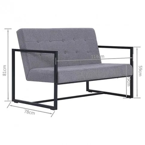 Szczegółowe zdjęcie nr 8 produktu Zgrabna 2-osobowa sofa Aparro - jasnoszara