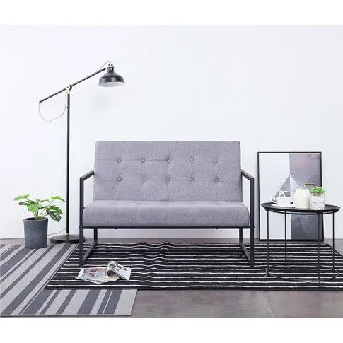 Szczegółowe zdjęcie nr 7 produktu Zgrabna 2-osobowa sofa Aparro - jasnoszara