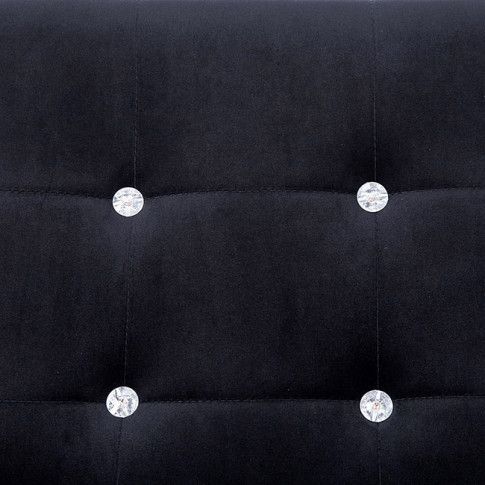 Szczegółowe zdjęcie nr 6 produktu Zgrabna 2-osobowa sofa Mefir - aksamit, czarna