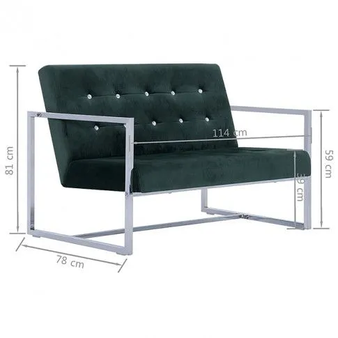 Szczegółowe zdjęcie nr 7 produktu Zgrabna 2-osobowa sofa Aparro - ciemnozielona