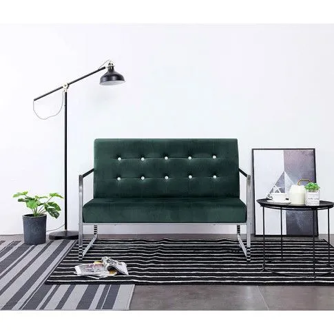 Szczegółowe zdjęcie nr 9 produktu Zgrabna 2-osobowa sofa Aparro - ciemnozielona