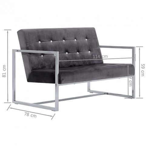 Szczegółowe zdjęcie nr 7 produktu Zgrabna 2-osobowa sofa Mefir - szara