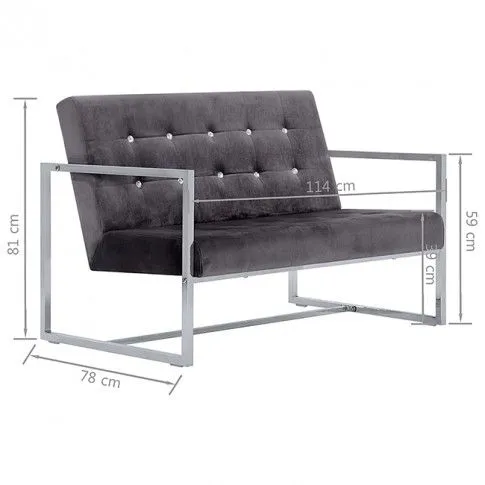 Szczegółowe zdjęcie nr 7 produktu Zgrabna 2-osobowa sofa Aparro - szara