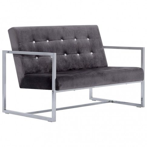 Zdjęcie produktu Zgrabna 2-osobowa sofa Mefir - szara.