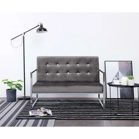 Szczegółowe zdjęcie nr 8 produktu Zgrabna 2-osobowa sofa Aparro - szara