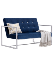 Granatowa sofa 2-osobowa - Aparro w sklepie Edinos.pl