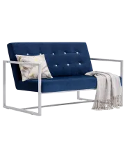 Granatowa sofa 2-osobowa - Aparro w sklepie Edinos.pl