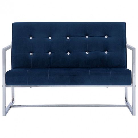 Szczegółowe zdjęcie nr 5 produktu Zgrabna 2-osobowa sofa Mefir - niebieska